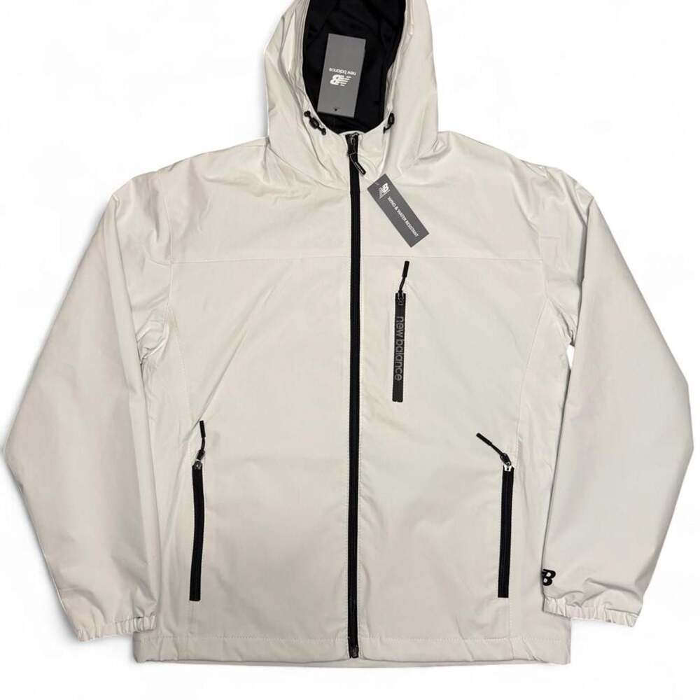 New Balance Men's Wind and Water Resistant Hooded Jacket